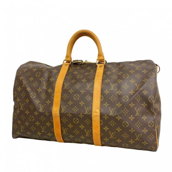 LOUIS VUITTON Brown Monogram Keepall 50 Boston Bag